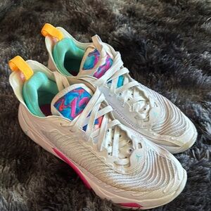 Jordan White and Pink Athletic Shoes Vibrant Design